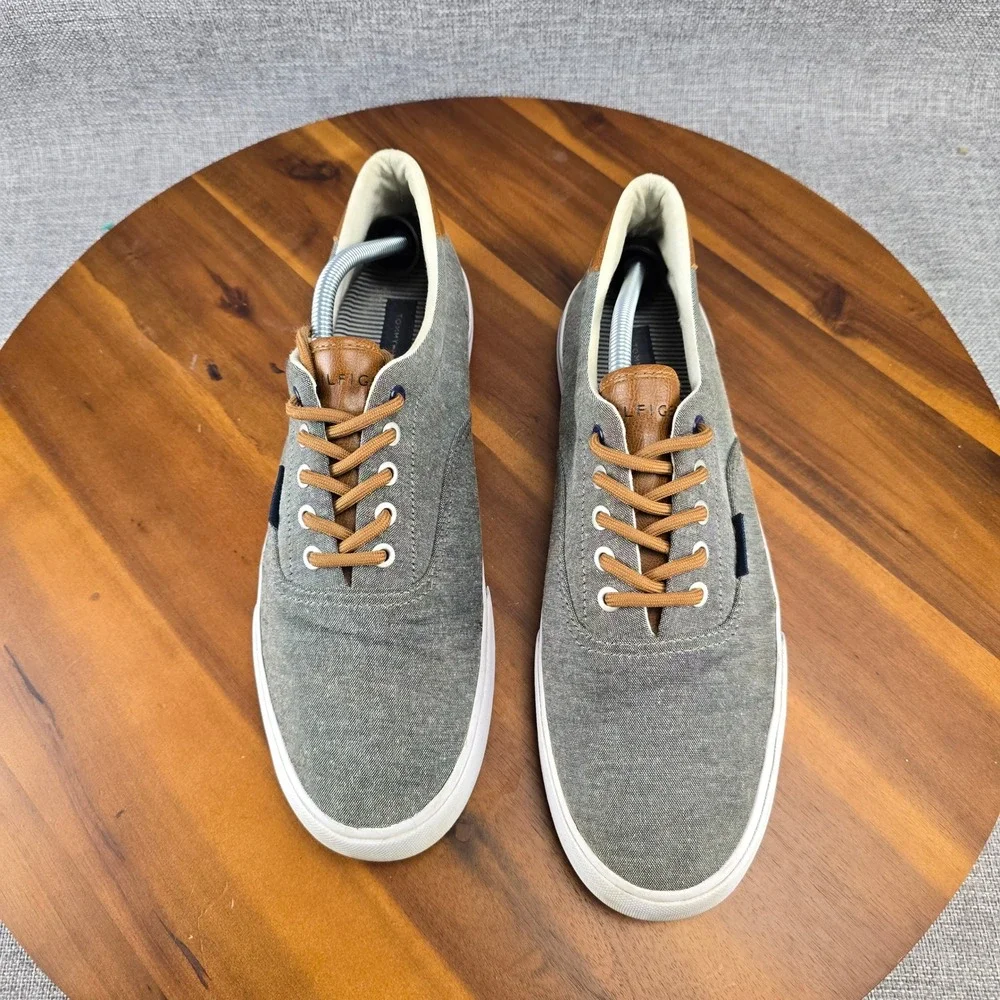 Tommy Hilfiger Men's Gray Canvas Low Top‎ Sneakers Casual Shoes